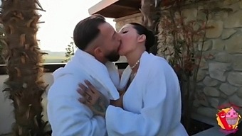 Italian Lady'S Big Natural Tits Get Squirted On By Her Partner