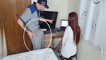 Housewife'S Computer Repairman Visits For A Steamy Encounter In Her Living Room